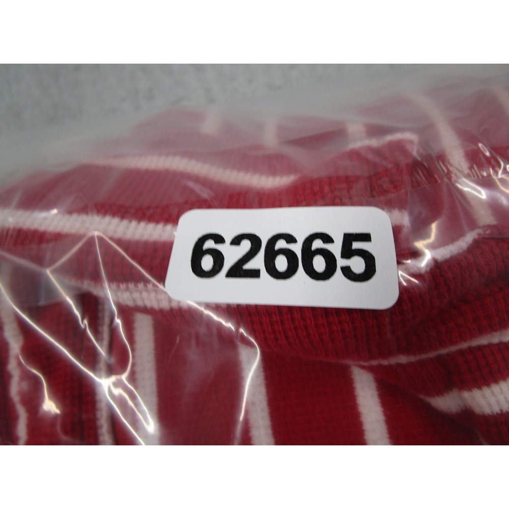 Vintage Polo Ralph Lauren Mens Large Red Striped Waffle Long Sleeve Polo Shirt - Picture 9 of 9